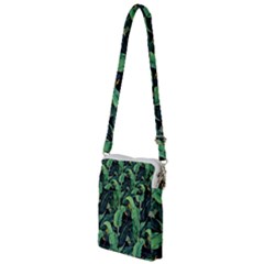 Night Tropical Banana Leaves Multi Function Travel Bag by goljakoff