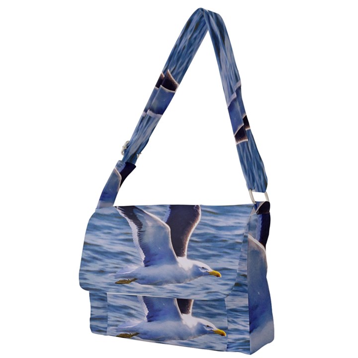 Seagull Flying Over Sea, Montevideo, Uruguay Full Print Messenger Bag (S)