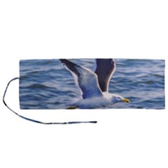 Seagull Flying Over Sea, Montevideo, Uruguay Roll Up Canvas Pencil Holder (m) by dflcprintsclothing