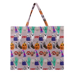 Halloween Zipper Large Tote Bag by Sparkle