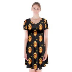 Halloween Short Sleeve V-neck Flare Dress by Sparkle