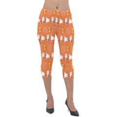 Halloween Lightweight Velour Capri Leggings  by Sparkle