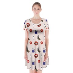 Halloween Short Sleeve V-neck Flare Dress by Sparkle