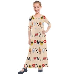 Halloween Kids  Quarter Sleeve Maxi Dress by Sparkle