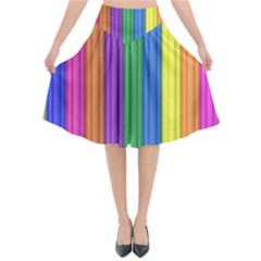 Colorful Spongestrips Flared Midi Skirt by Sparkle