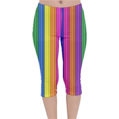 Colorful Spongestrips Velvet Capri Leggings  by Sparkle