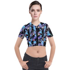 Eyesore  Short Sleeve Cropped Jacket by MRNStudios