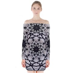 Evil Mandala  Long Sleeve Off Shoulder Dress by MRNStudios