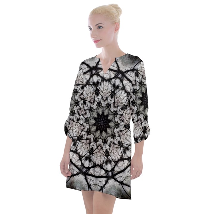 Evil Mandala  Open Neck Shift Dress