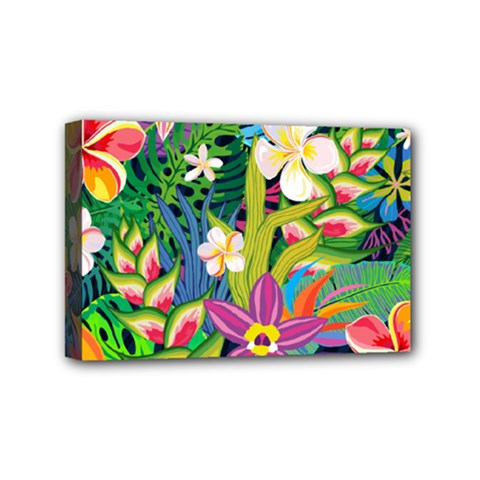 Colorful Floral Pattern Mini Canvas 6  X 4  (stretched) by designsbymallika