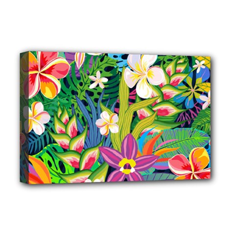 Colorful Floral Pattern Deluxe Canvas 18  X 12  (stretched) by designsbymallika