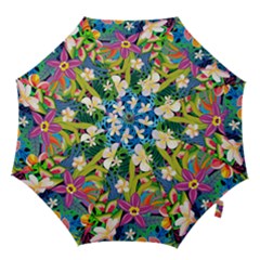 Colorful Floral Pattern Hook Handle Umbrellas (small) by designsbymallika