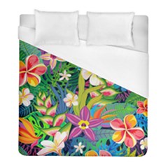 Colorful Floral Pattern Duvet Cover (full/ Double Size) by designsbymallika