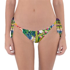 Colorful Floral Pattern Reversible Bikini Bottom by designsbymallika