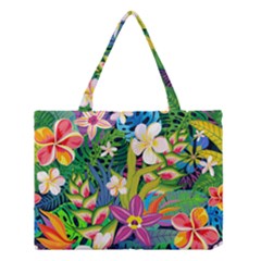 Colorful Floral Pattern Medium Tote Bag