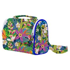 Colorful Floral Pattern Satchel Shoulder Bag by designsbymallika