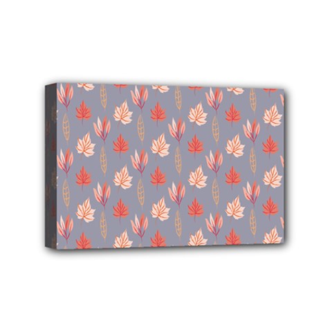 Auntumn Pretty Leaves Pattern Mini Canvas 6  X 4  (stretched) by designsbymallika