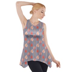 Auntumn Pretty Leaves Pattern Side Drop Tank Tunic by designsbymallika