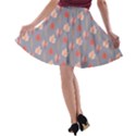 Auntumn Pretty Leaves Pattern A-line Skater Skirt View2