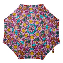 Colourful Funny Pattern Hook Handle Umbrellas (medium) by designsbymallika