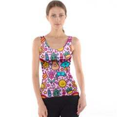 Colourful Funny Pattern Tank Top by designsbymallika