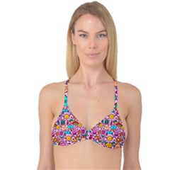 Colourful Funny Pattern Reversible Tri Bikini Top by designsbymallika