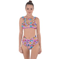 Colourful Funny Pattern Bandaged Up Bikini Set  by designsbymallika