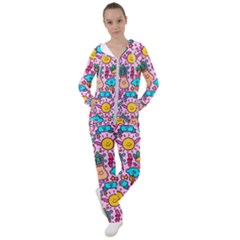 Colourful Funny Pattern Women s Tracksuit by designsbymallika