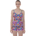 Colourful Funny Pattern Tie Front Two Piece Tankini View1