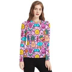 Colourful Funny Pattern Women s Long Sleeve Rash Guard by designsbymallika