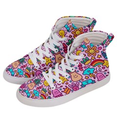 Colourful Funny Pattern Women s Hi-top Skate Sneakers by designsbymallika