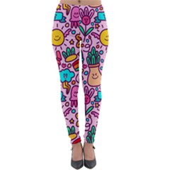 Colourful Funny Pattern Lightweight Velour Leggings by designsbymallika