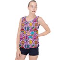 Colourful Funny Pattern Bubble Hem Chiffon Tank Top View1