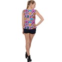 Colourful Funny Pattern Bubble Hem Chiffon Tank Top View2