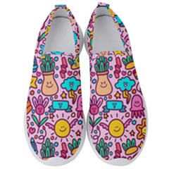 Colourful Funny Pattern Men s Slip On Sneakers by designsbymallika