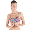 Colourful Funny Pattern Tie Up Cut Bikini Top View1