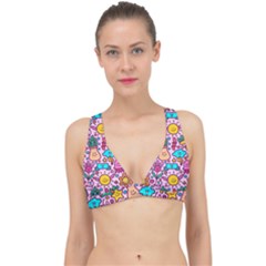 Colourful Funny Pattern Classic Banded Bikini Top by designsbymallika