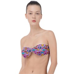 Colourful Funny Pattern Classic Bandeau Bikini Top  by designsbymallika