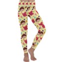 Cute Leaf Pattern Kids  Lightweight Velour Classic Yoga Leggings View1