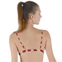 Cute Leaf Pattern Tie Up Cut Bikini Top View2