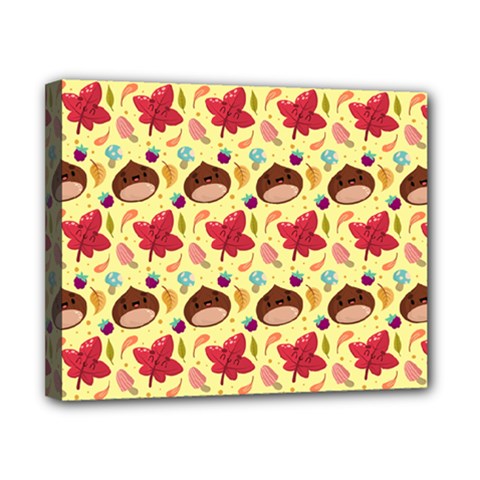 Cute Leaf Pattern Canvas 10  X 8  (stretched) by designsbymallika