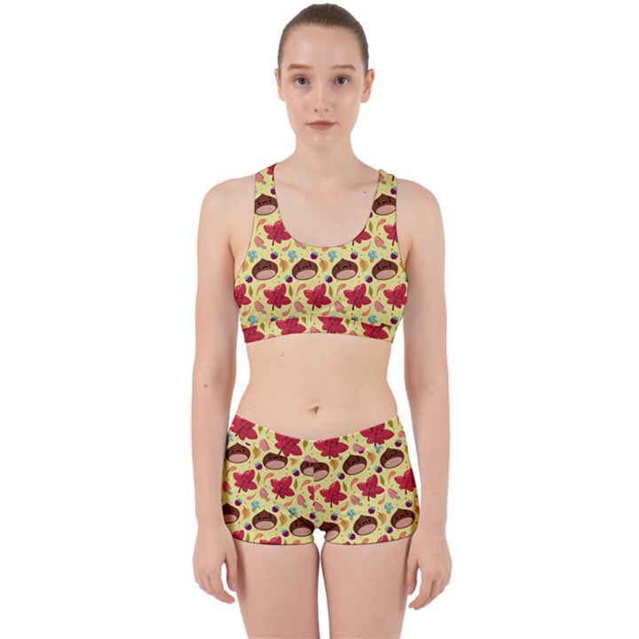 Cute Leaf Pattern Work It Out Gym Set