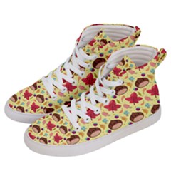 Cute Leaf Pattern Women s Hi-top Skate Sneakers by designsbymallika