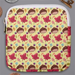 Cute Leaf Pattern Mini Square Pouch by designsbymallika