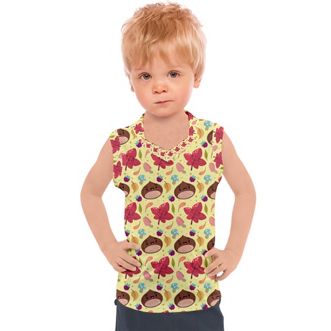 Cute Leaf Pattern Kids  Sport Tank Top by designsbymallika