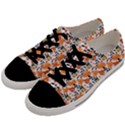 Black Orange Autumn Leaves Pattern Men s Low Top Canvas Sneakers View2