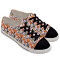 Black Orange Autumn Leaves Pattern Men s Low Top Canvas Sneakers View3