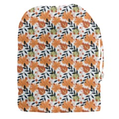 Black Orange Autumn Leaves Pattern Drawstring Pouch (3xl) by designsbymallika