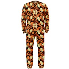 Autumn Leaves Orange Pattern Onepiece Jumpsuit (men)  by designsbymallika