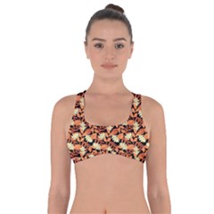 Autumn Leaves Orange Pattern Got No Strings Sports Bra by designsbymallika